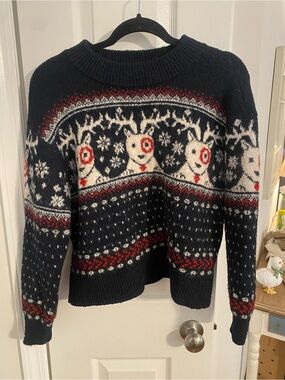 Universal Thread Target Bullseye Dog Alpine Fair Isle Christmas Sweater